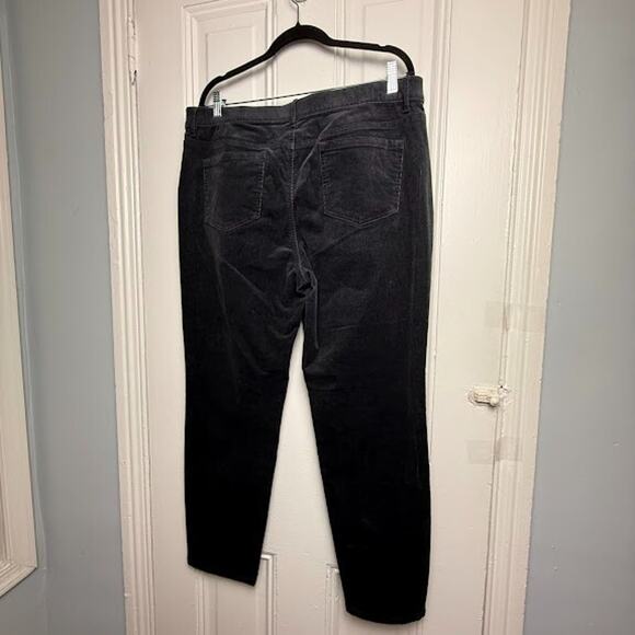 J Jill Corduroy Womens Large Black Tapered Zip Fly Pocketed High Rise NWT Winter - Picture 6 of 9